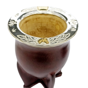 Mate de poro modelo camionero con 2 apliques en oro