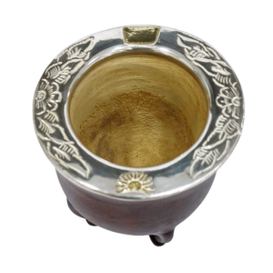 Mate Poro Modelo Camionero con 2 apliques en oro