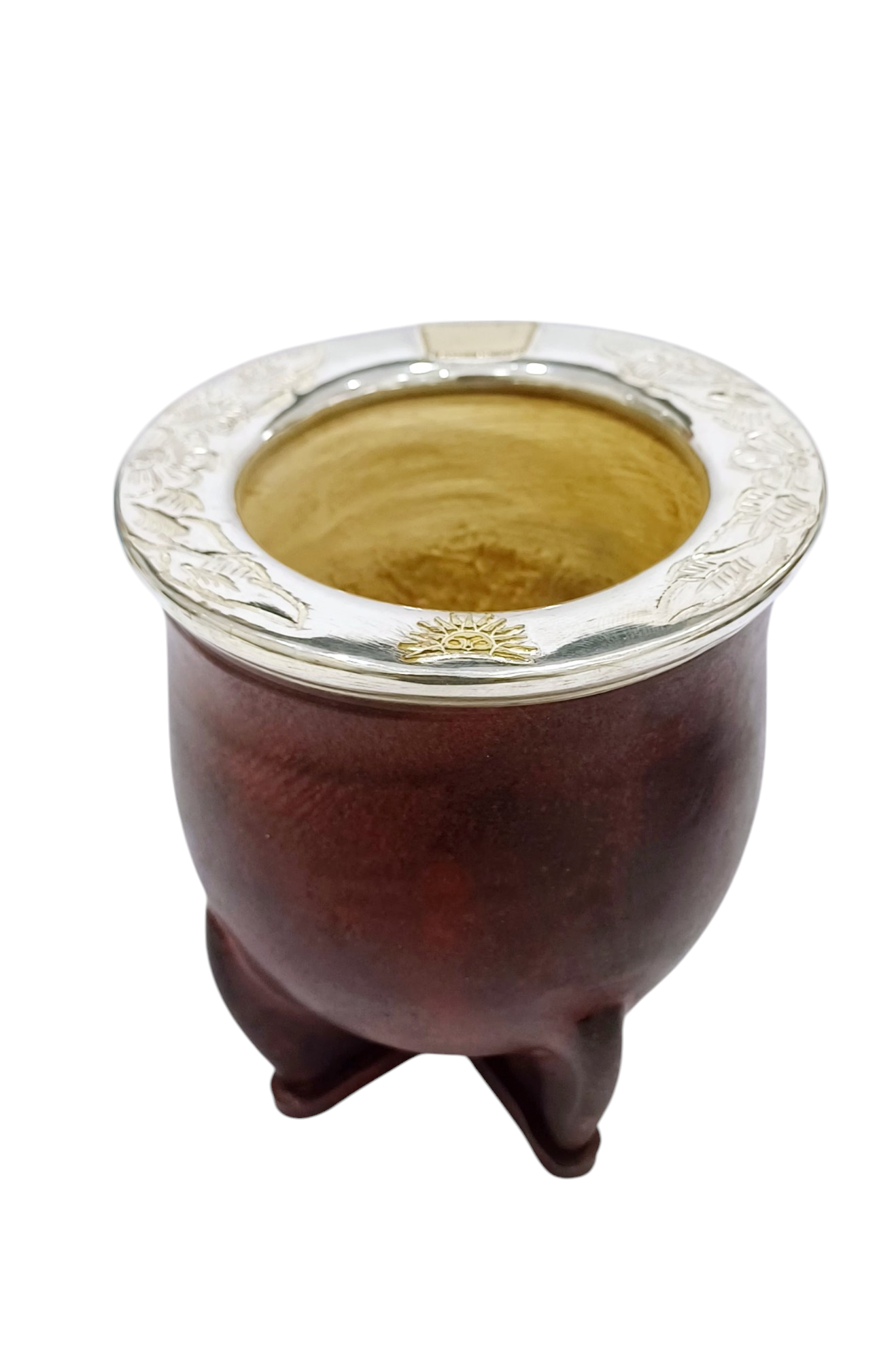 Mate Poro Modelo Camionero con 2 apliques en oro - Imagen 2