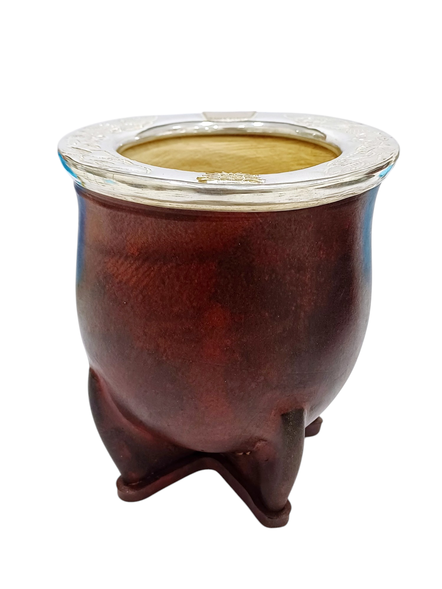 Mate Poro Modelo Camionero con 2 apliques en oro - Imagen 3