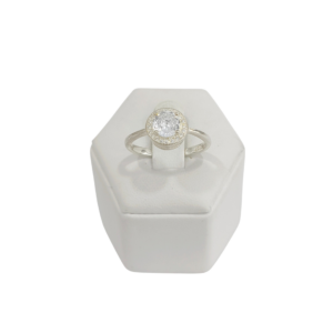 Cintillo de plata con piedra cubic grande