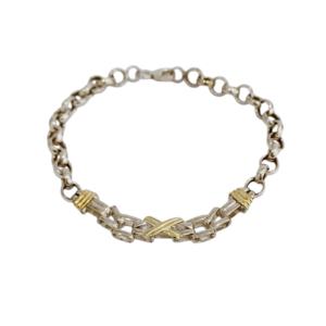 Pulsera combinada plata y oro