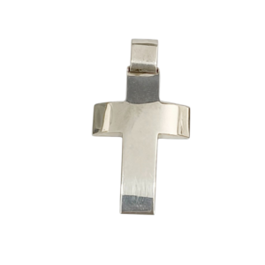 Cruz bombé grande en plata