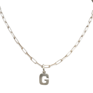 Cadena forcet en plata con dije inicial