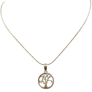 Cadena de plata con dije árbol de la vida plata con nacar