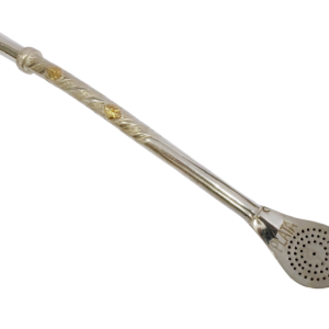 Bombilla de plata con 2 apliques en oro