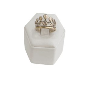 Anillo Corona en plata y oro