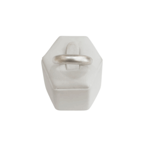 Anillo bombé satinado en plata