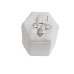 Anillo serpiente en plata con circonias