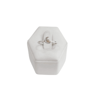 Anillo luna y estrella en plata con circonias