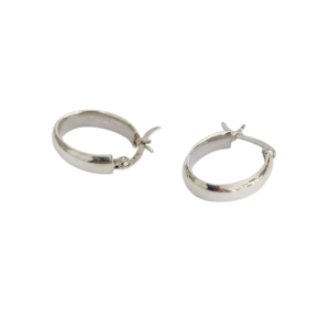 Aros de plata oval inflados