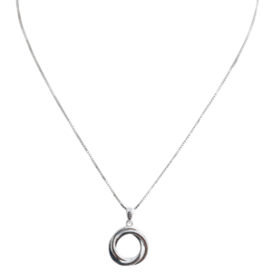 Cadena de plata con dije nudo con circonias
