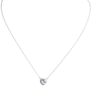 Cadena de plata con dije corazon con cubic