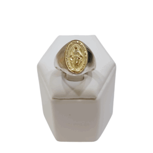 Anillo Virgen Milagrosa plata y oro