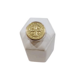 Anillo San Benito plata y oro