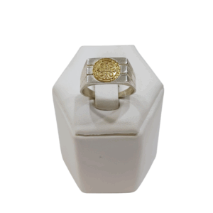 Anillo San Benito plata y oro