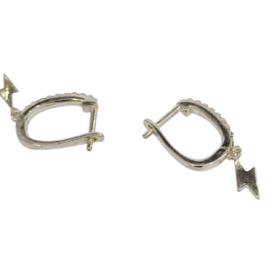 Aros de plata con circonias y dije de rayitos