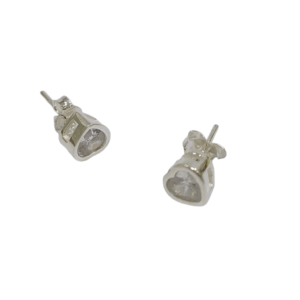 Caravanas Corazon de plata con cubic