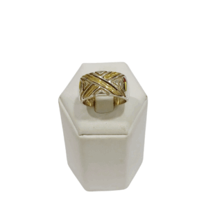 Anillo cruzado plata y oro