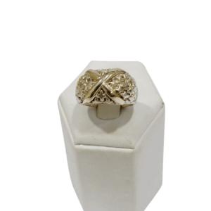 Anillo cruzado plata y oro