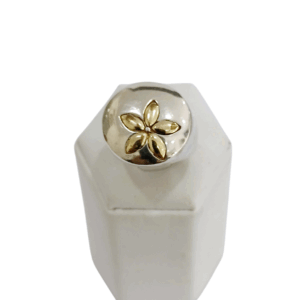 Anillo flor plata y oro