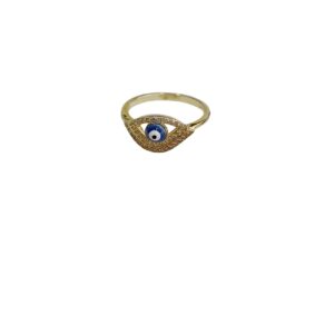 Anillo ojo turco en plata dorada