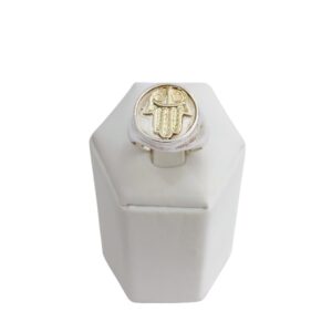 Anillo Mano de Fátima plata y oro