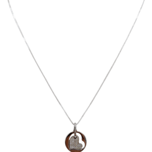 Cadena de plata con dije corazon con circonias
