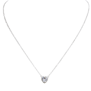Cadena de plata con dije corazon con cubic