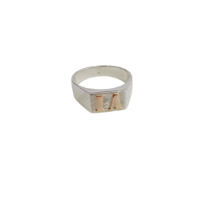 Anillo con iniciales plata y oro Modelo Dama