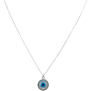 Cadena de plata con dije ojo turco