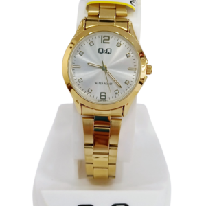 Reloj "Q & Q" para dama malla metal dorada