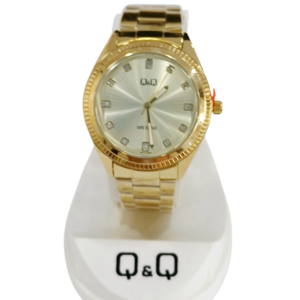 Reloj "Q & Q" para dama malla metal dorada