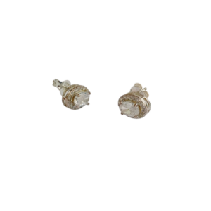 Caravanas de plata oval con circonias