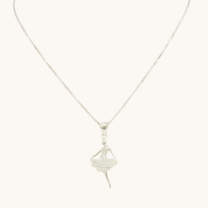 Cadena de plata con dije de bailarina