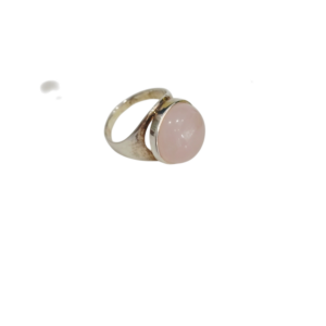 Anillo de plata con piedra cuarzo rosa