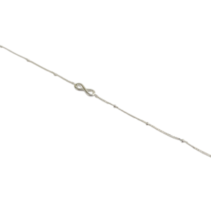 Pulsera bolitas de plata con dije de Infinito
