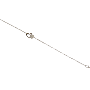 Pulsera de plata con dije corazones