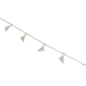 Pulsera de plata con dijes de libélulas