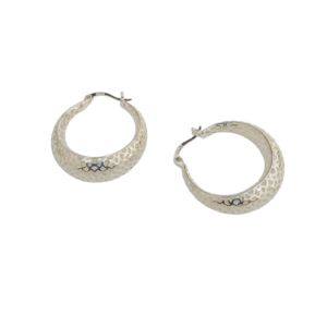 Aros texturados en plata estilo bombé
