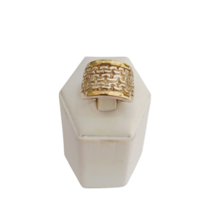 Anillo ancho plata y oro