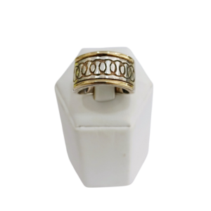 Anillo plata y oro guarda ancho