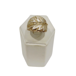 Anillo hoja plata y oro
