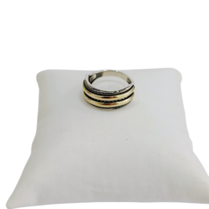 Anillo plata y oro con circonias