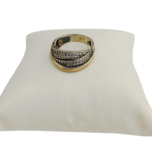 Anillo plata y oro con circonias
