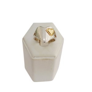 Anillo corazón plata y oro