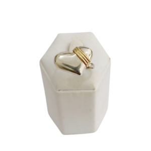 Anillo corazón plata y oro