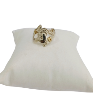 Anillo corazones entrelazados plata y oro