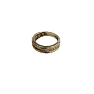 Anillo plata y oro con circonias