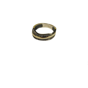 Anillo plata y oro con circonias